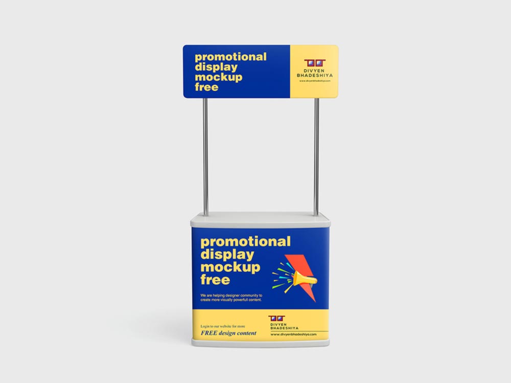 Free Promotional Display Counter Mockup PSD