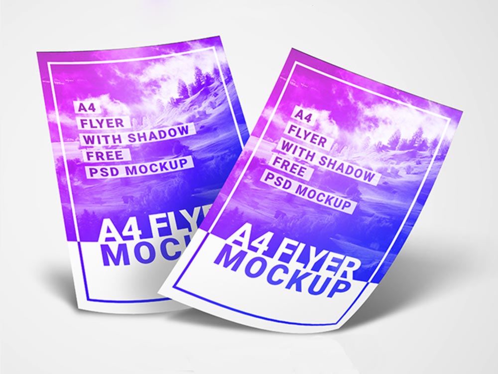 Free Simple A4 Flyer Mockup PSD
