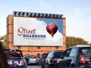 Free Street Billboard Mockup PSD