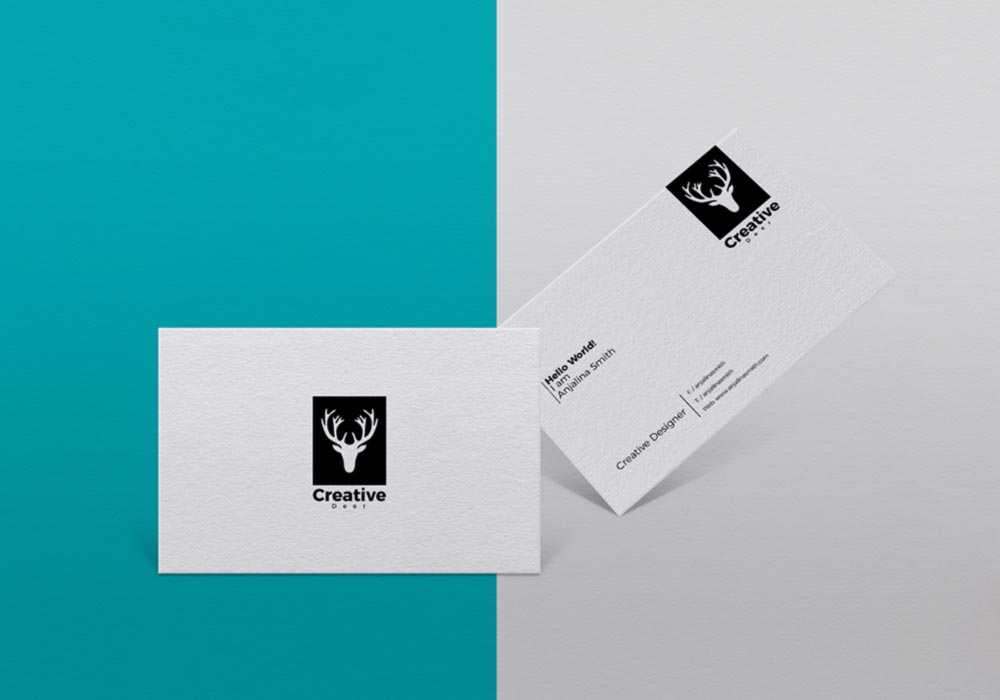 Textured Business Card PSD Mockup