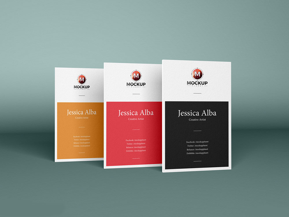 Free Vertical Business Card PSD Mockup