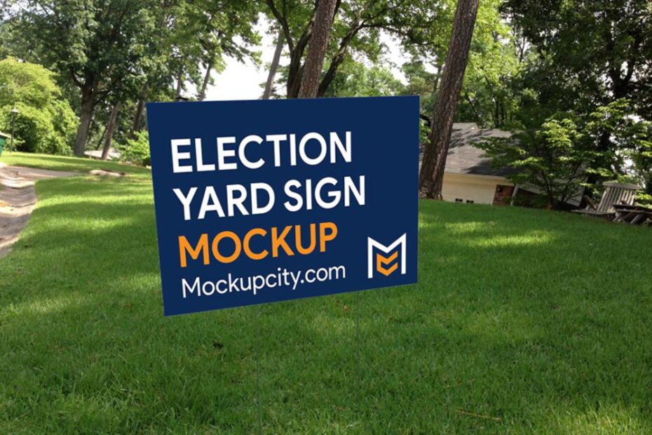 Free Election Yard Sign Mockup PSD