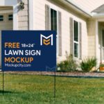 Free Lawn Sign PSD Mockup