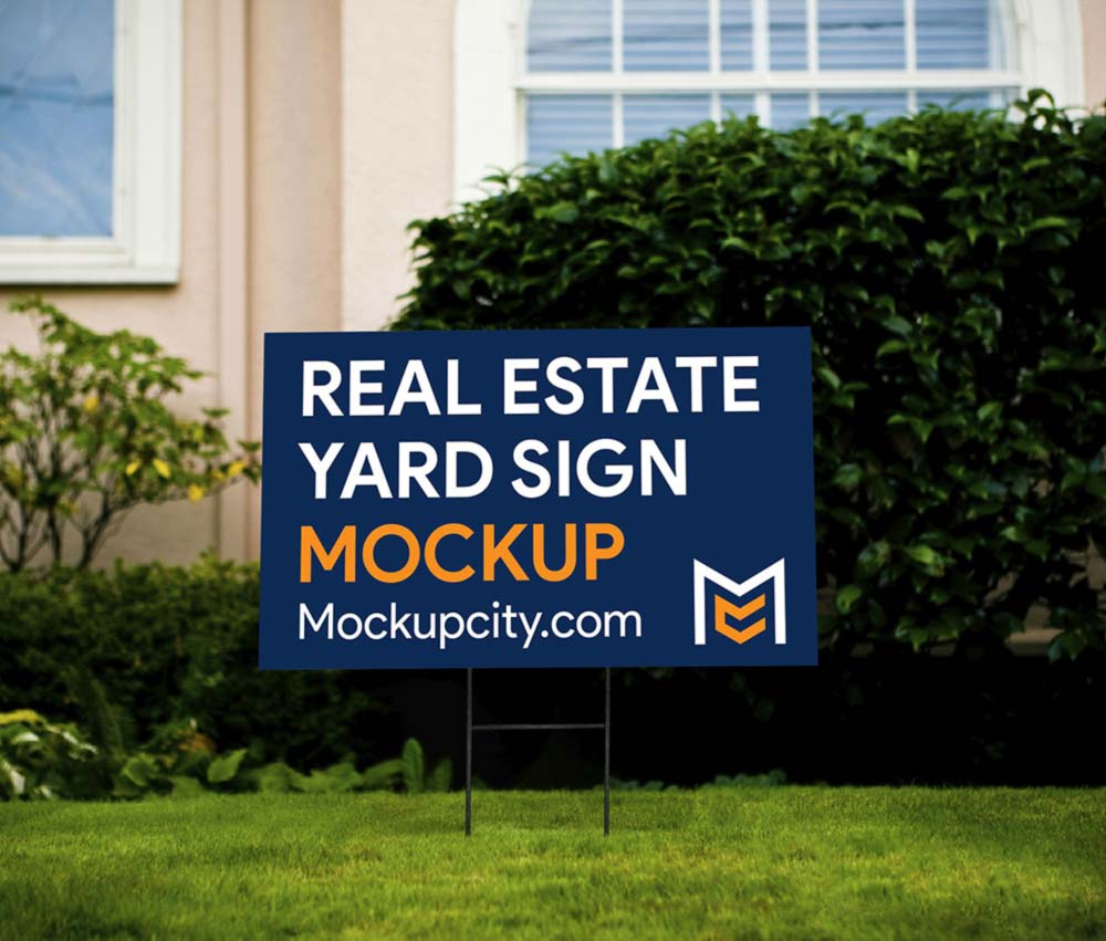 Free Real Estate Yard Sign PSD Mockup - Mockup City