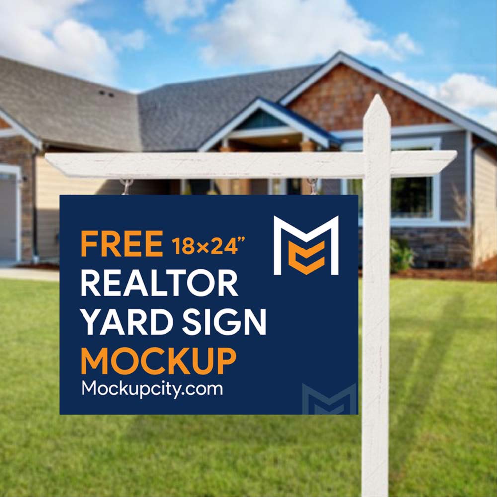 Free Realtor Yard Sign Mockup PSD