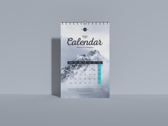 Free Wall Calendar Mockup - Mockup City