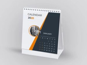 Free Business Desk Calendar Mockup