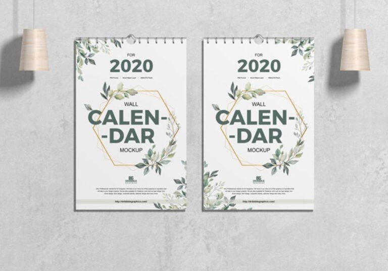 Free 11×17 Wall Calendar Mockup - Mockup City