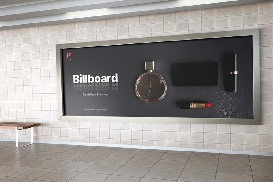 Free Metro-Station Billboard Mockup