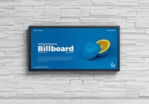Free Advertisement Wall Billboard Mockup