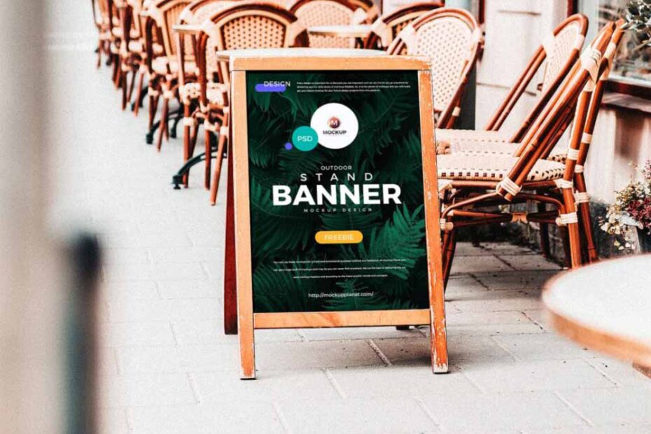 Free A-Stand Banner Mockup