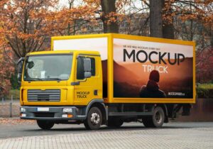 Free Box Truck Mockup