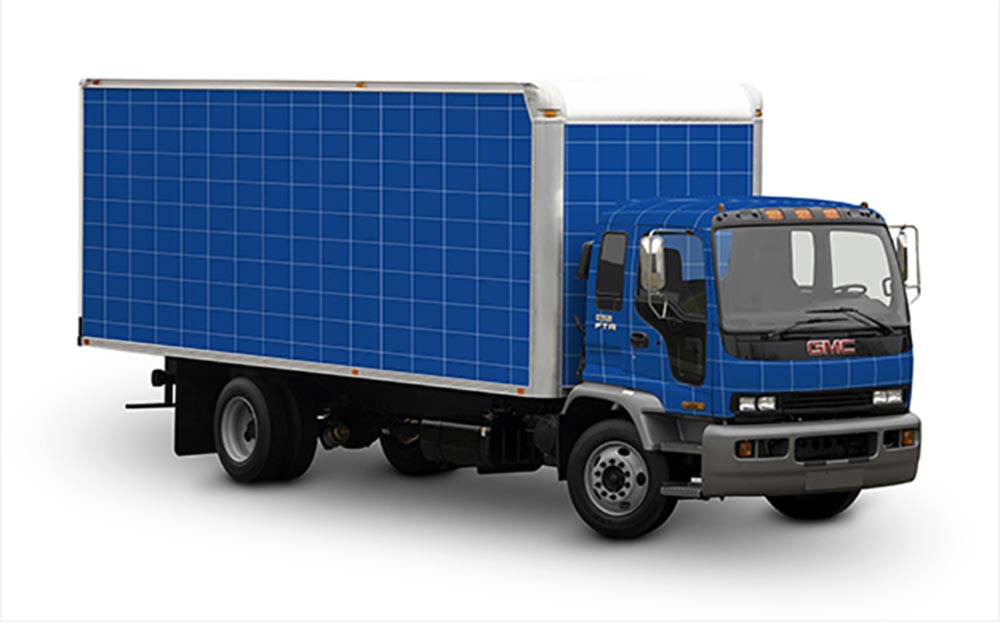 Free Cargo Truck Mockup