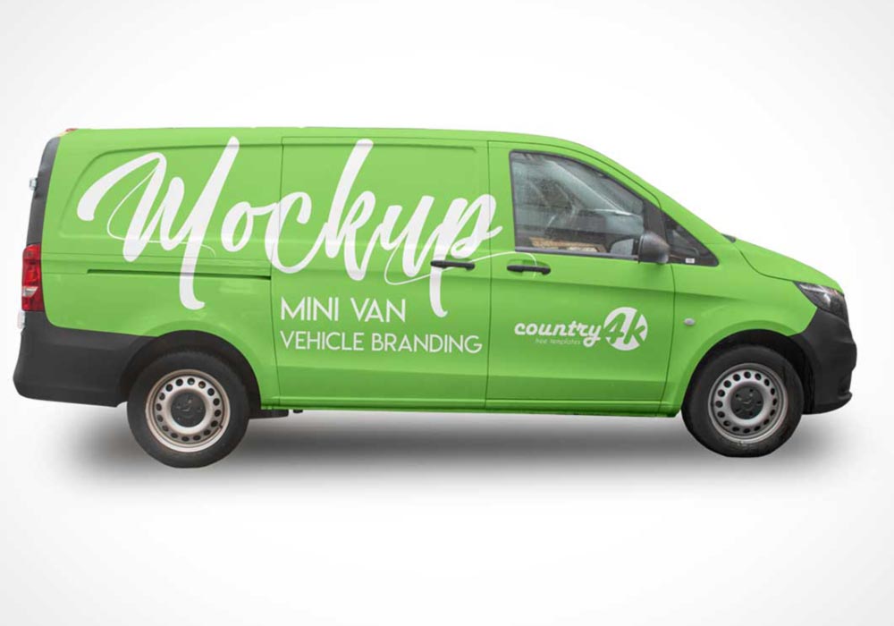 Free Delivery Van Mockup