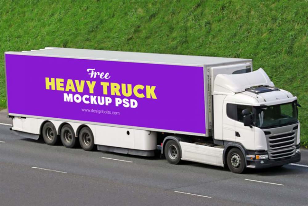 Free Heavy Truck Mockup