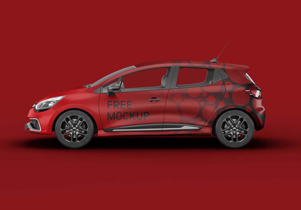 Free Renault Clio Car Mockup