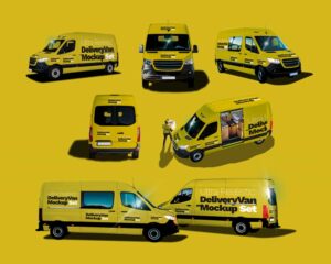 Free Ultra-Realistic Delivery Van Mockup