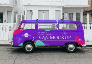 Free Vintage Van Mockup