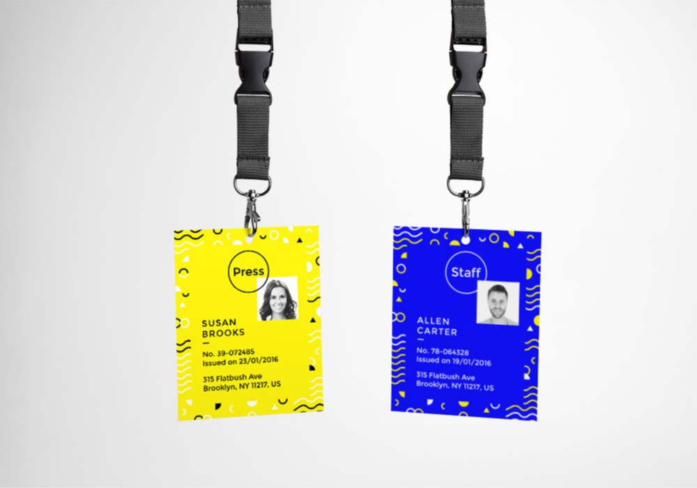 Free Identity Card Front and Back Mockup