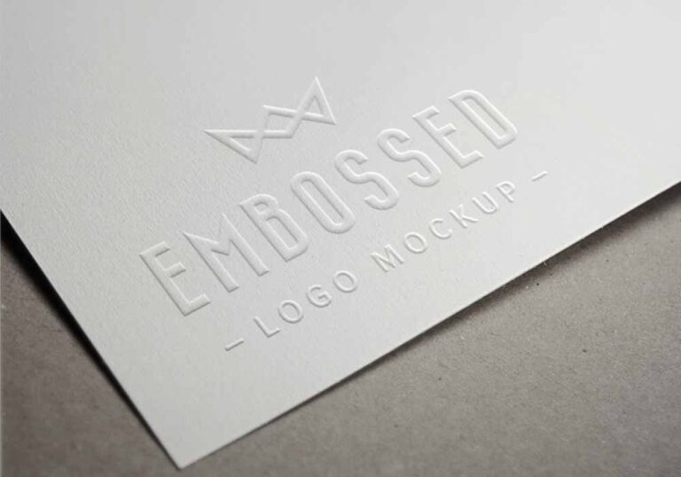 Free Embossed Paper Logo Mockup - Mockup City