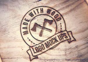 Free Engraved Wood Logo Mockup