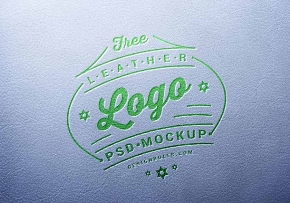 Free Leather Engraved Logo Mockup