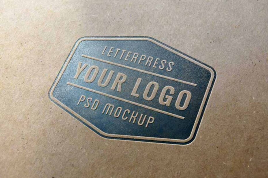 Free Letterpress Logo Mockup