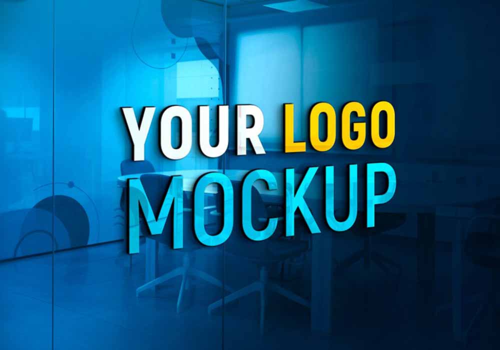 Free Office Glass Wall 3d Logo Mockup Mockup City