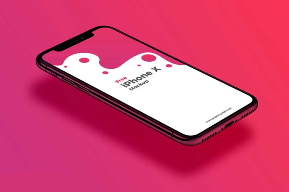 Free Perspective View iPhone X Mockup