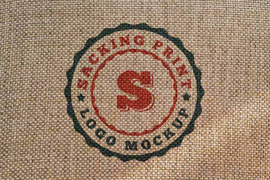 Free Sacking Print Logo Mockup