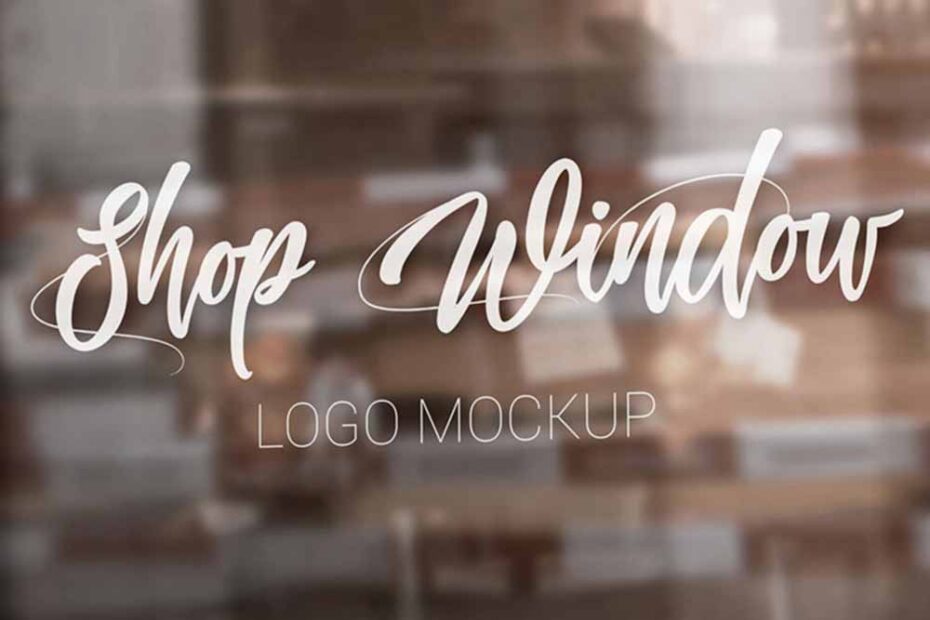 Free Shop Window Logo Mockup