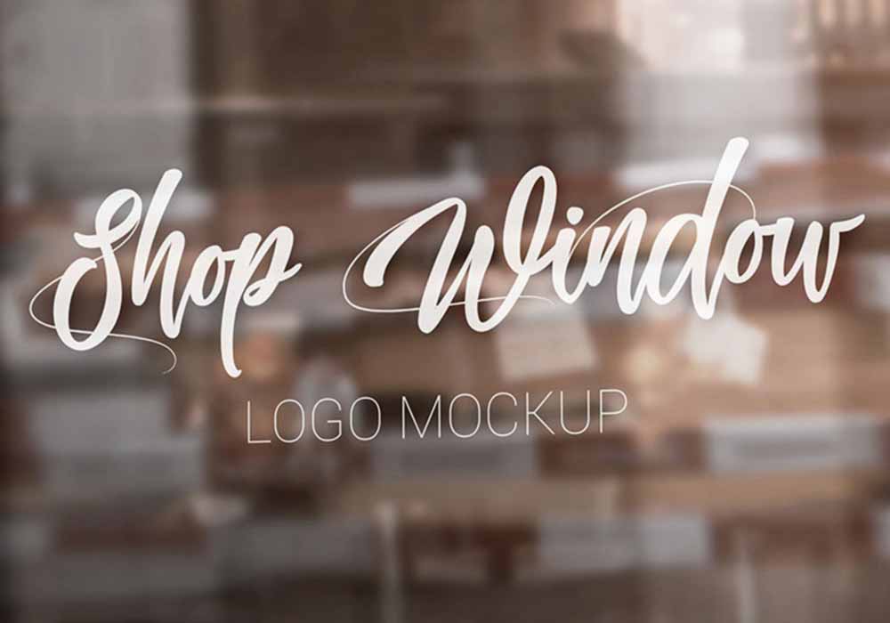 Shop Window Logo Mockup