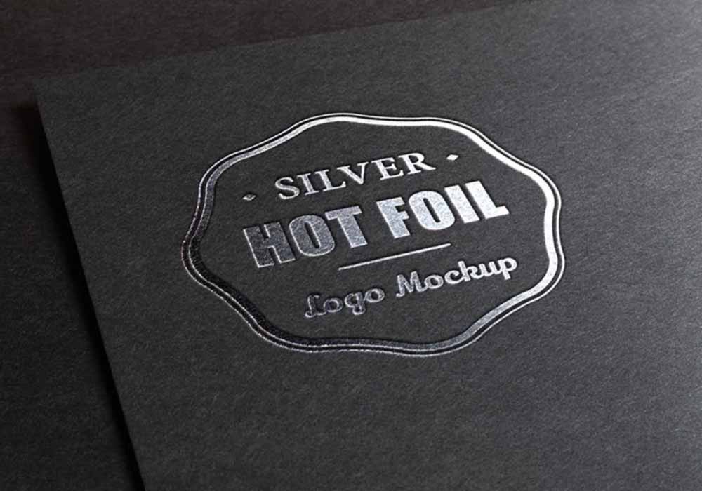 Free Silver Stamping Logo Mockup