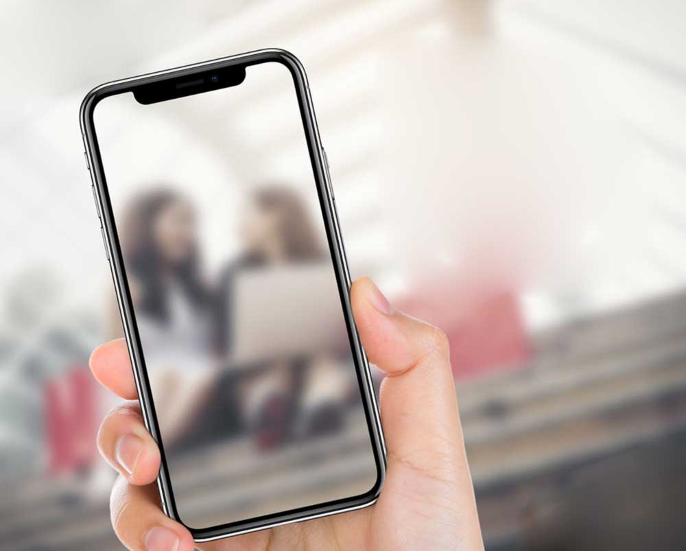Free Simple iPhone X in Hand Mockup