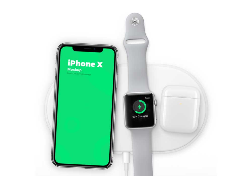 iPhone X and iWatch Mockup
