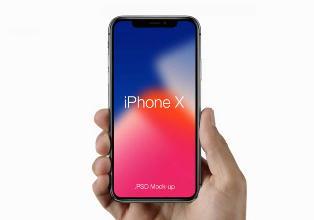 iPhone X in Hand PSD Mockup