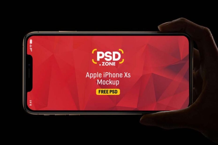 Free iPhone XS In Hand Mockup