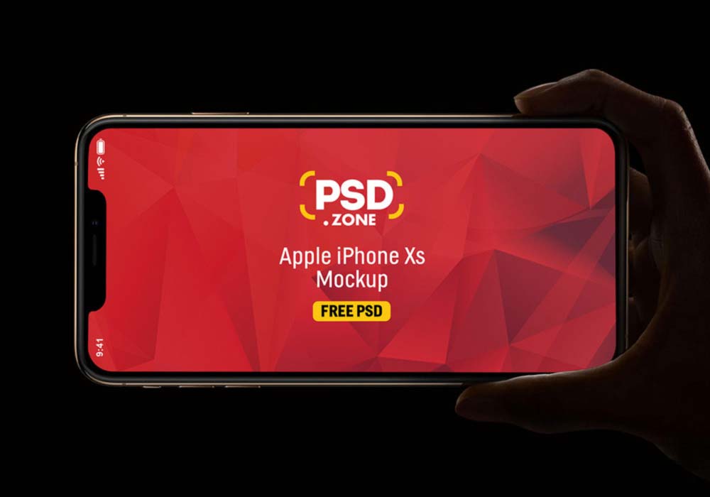 Free iPhone XS In Hand Mockup