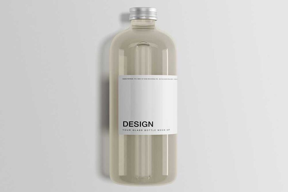 Free Classic Glass Bottle Mockup