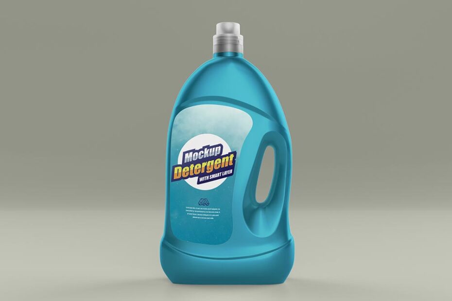 Free Detergent Bottle Mockup