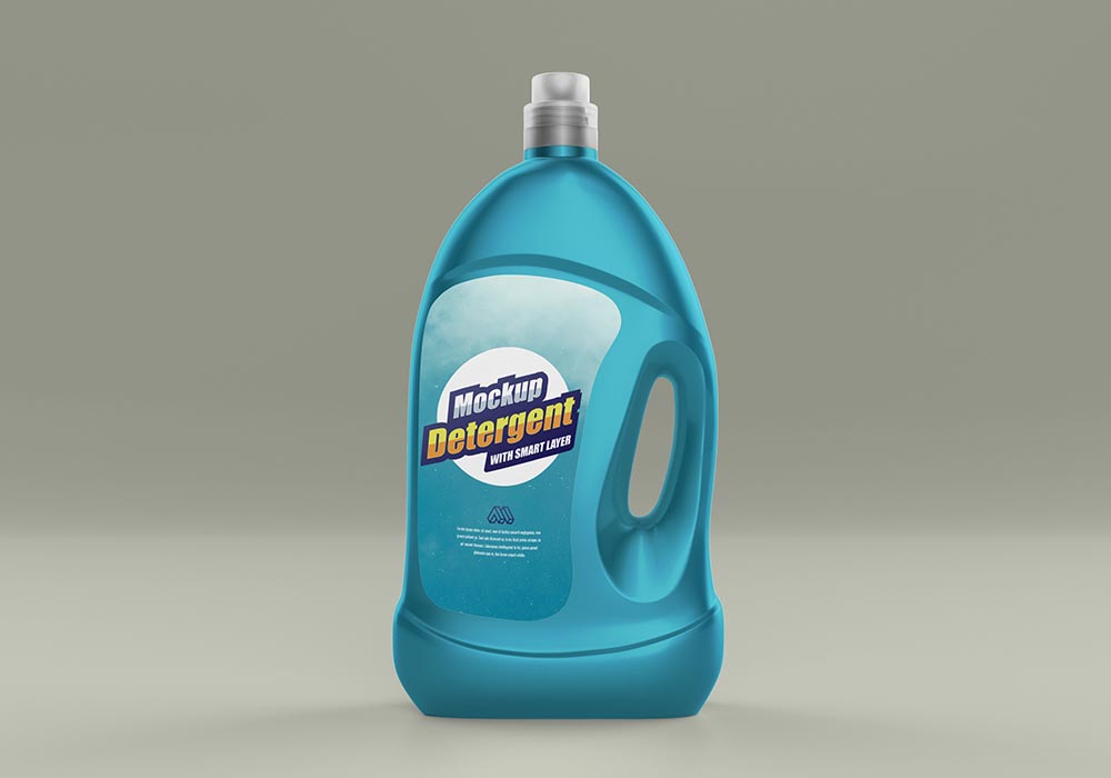 Free Detergent Bottle Mockup