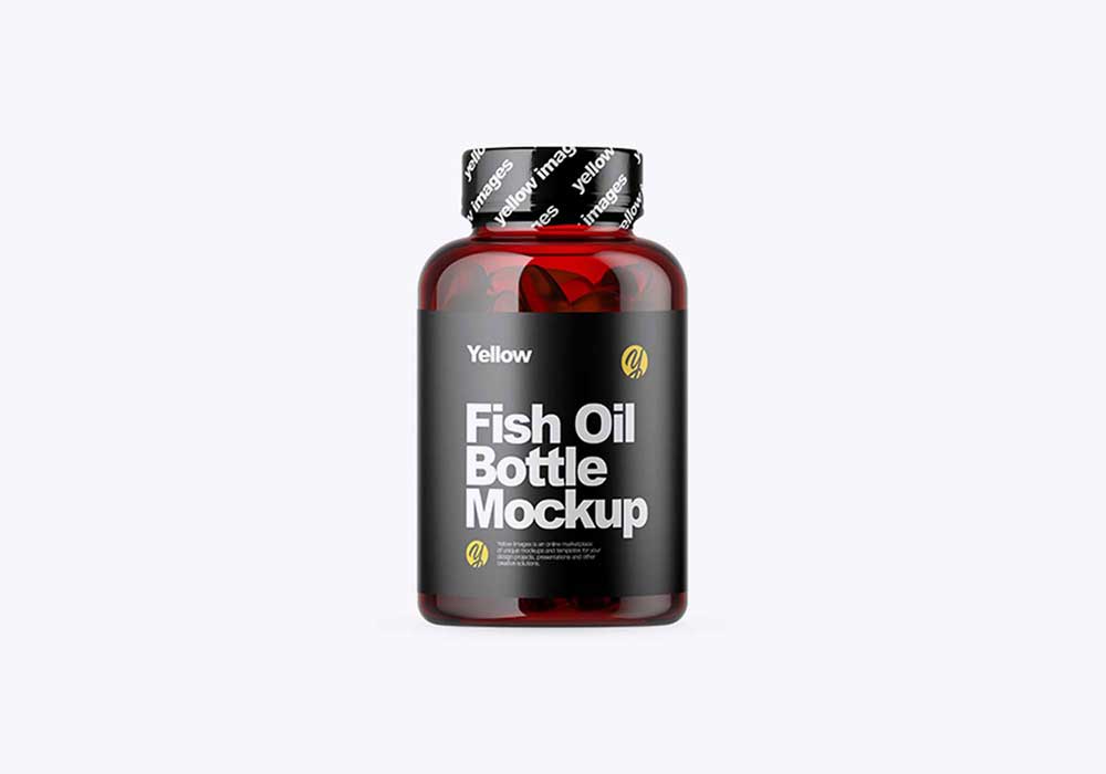 Free Fish Oil Bottle Mockup