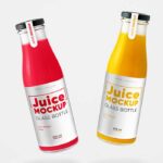 Free Glass Juice Bottle Mockup Set