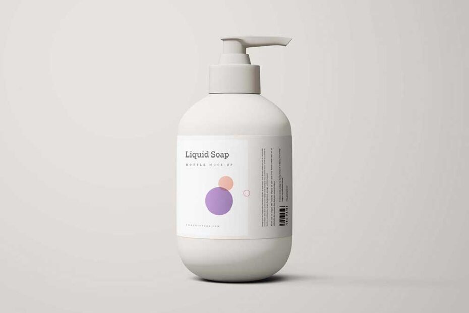 Free Liquid Soap Bottle Mockup