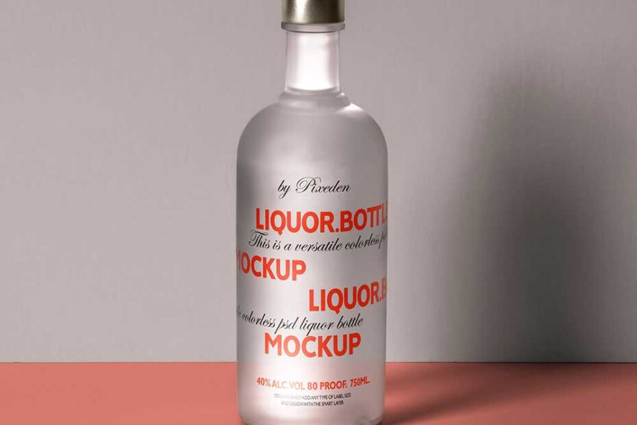 Free Liquor Bottle Mockup