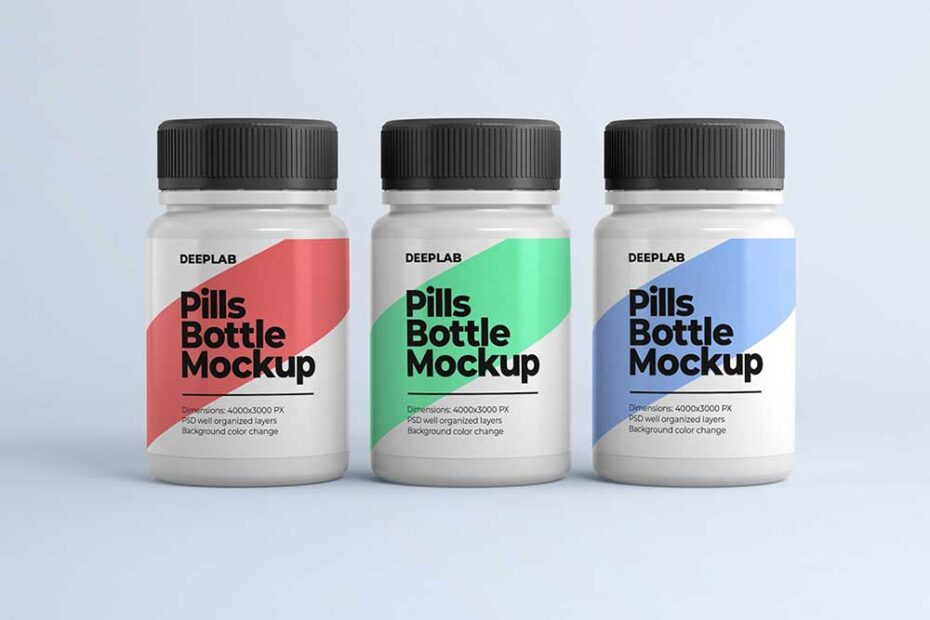Free Medical Pills Bottle Mockup