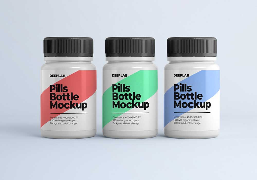 Free Medical Pills Bottle Mockup