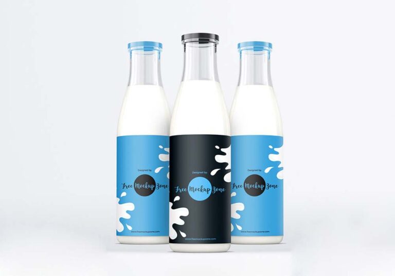 Download Free Milk Glass Bottle Mockup - Mockup City