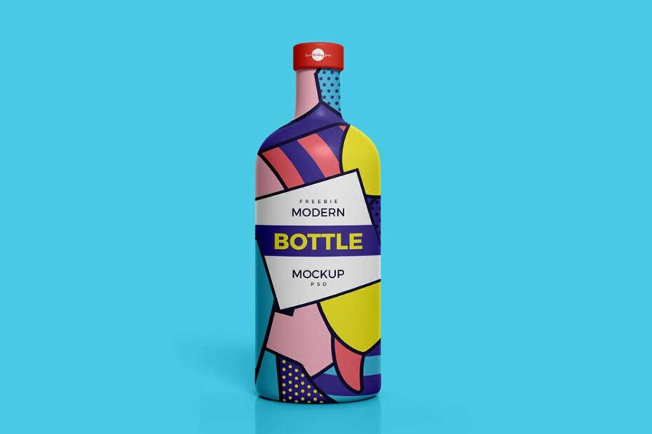 Free Modern Bottle Mockup