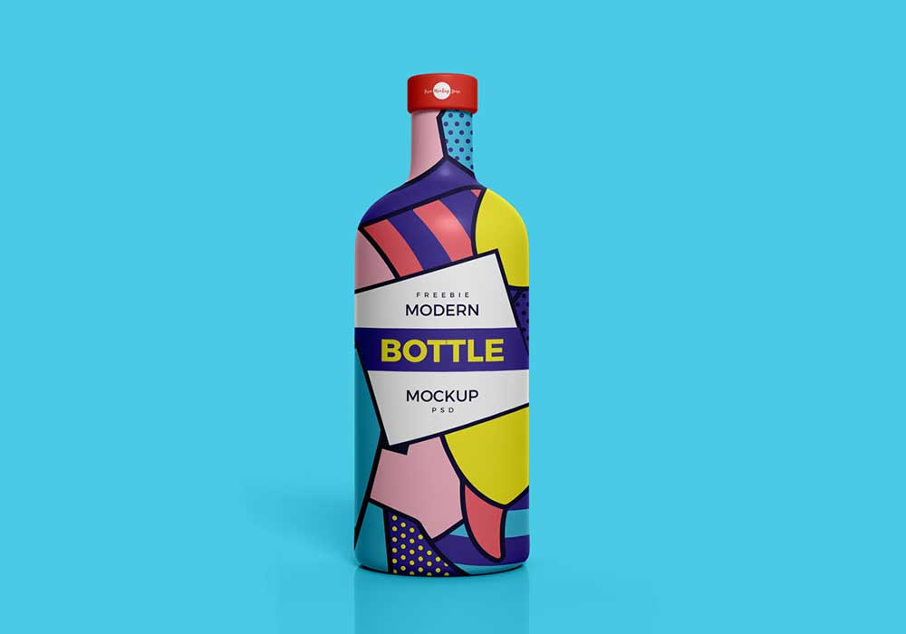Free Modern Bottle Mockup